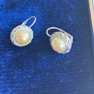 Elegant Silver and Pearl Earrings